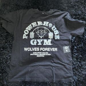 New! Powerhouse of the Wolves Premium Tee. Black/White. Size Large.